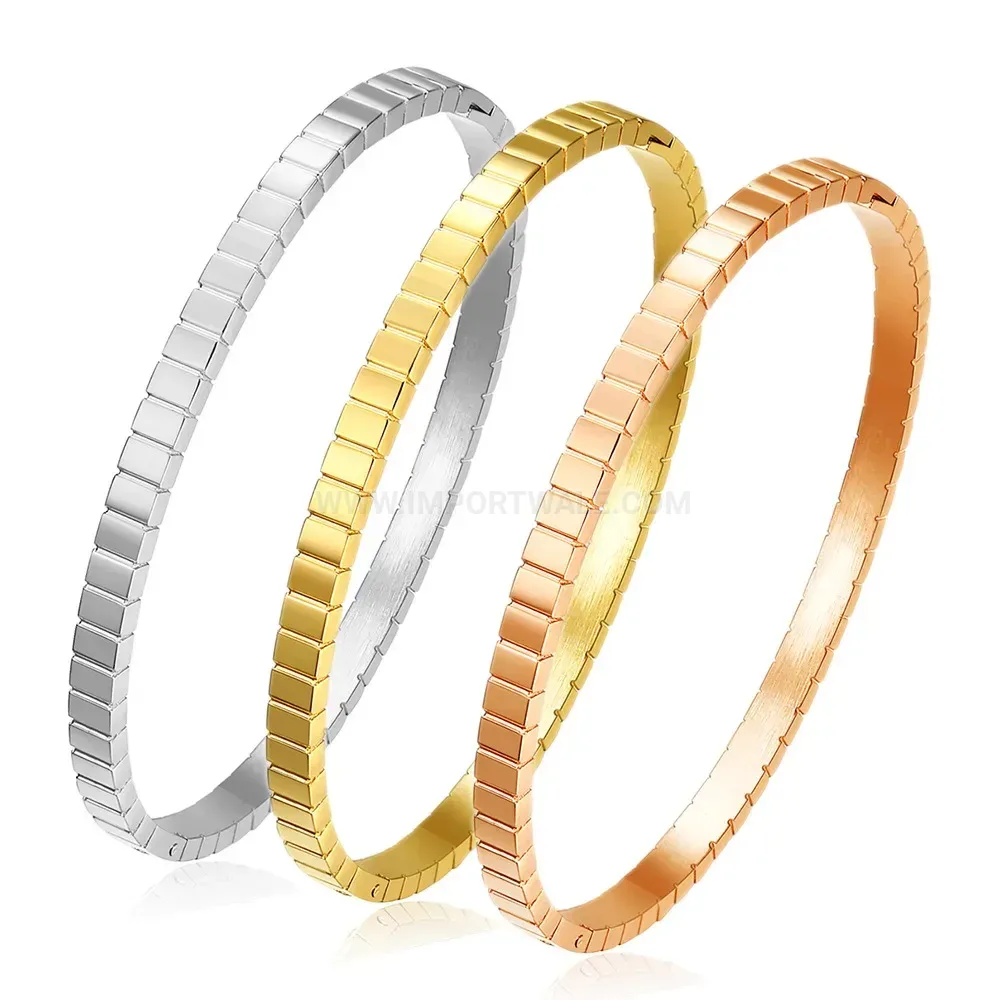 Bold Sleek 304 Stainless Steel Round Bangle Bracelet