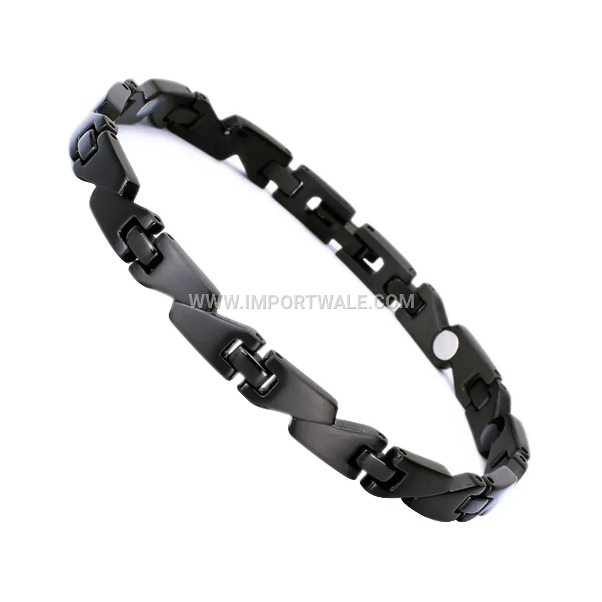 Unisex Asymmetric Electroplated Titanium Steel Magnetic Bracelet
