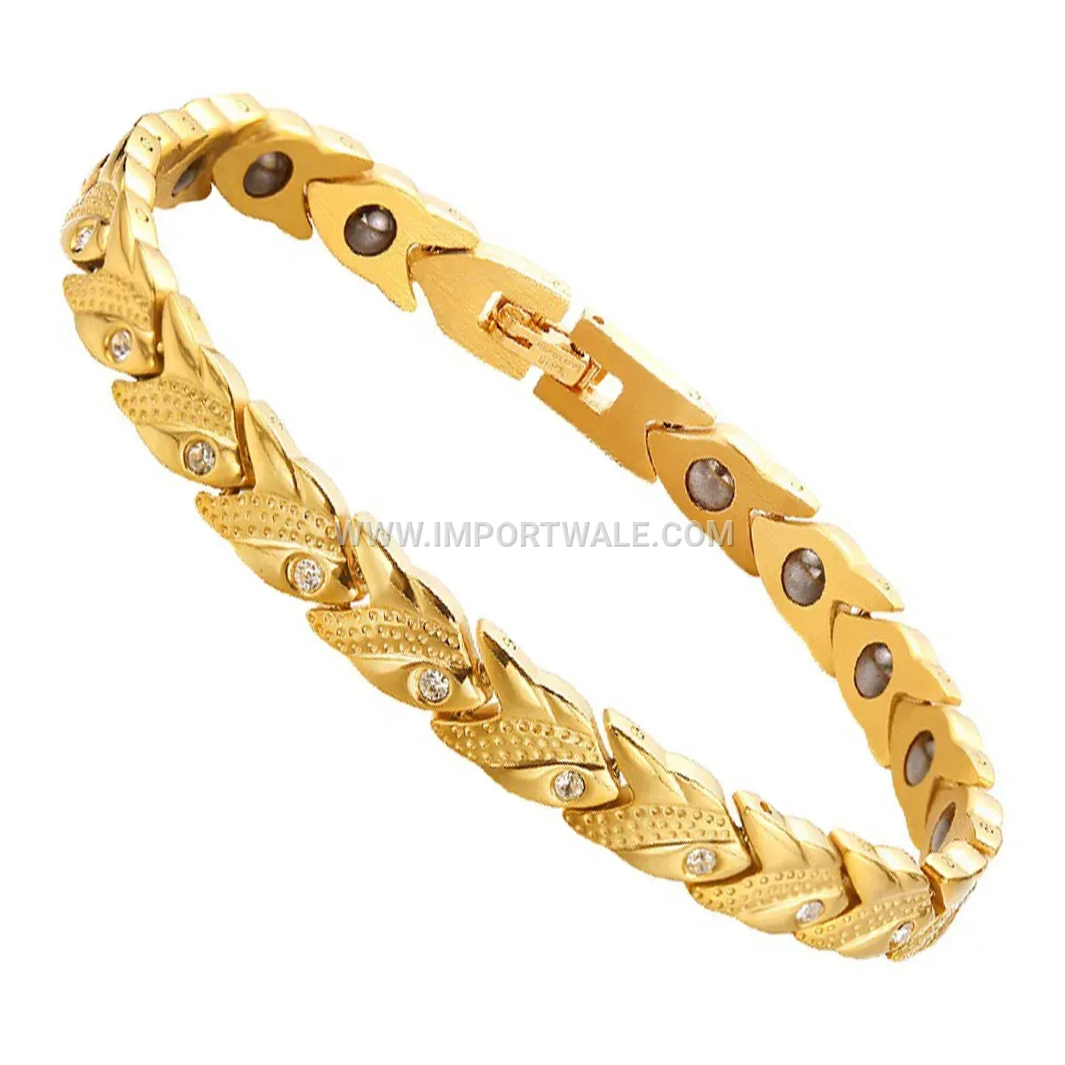 Sleek Geometric Titanium Steel Magnetic Energy Bracelet