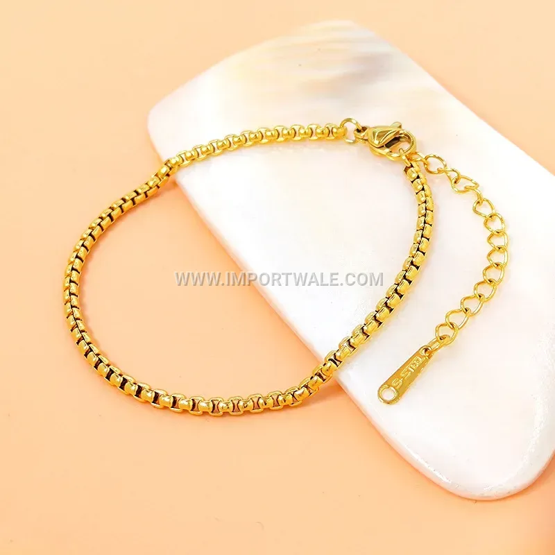 Minimalist 18k Gold Plated Stainless Steel Snake Chain Bracelet
