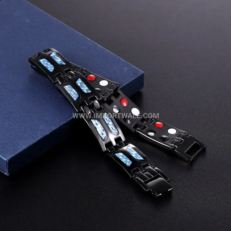 Men's Butterfly Carbon Fiber Vacuum Plated Adjustable Titanium Bracelet