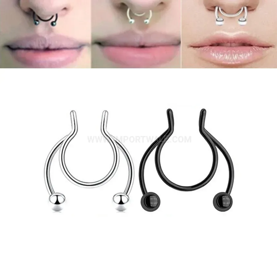 Fashion Stainless Steel Horseshoe Septum Ear Cartilage Piercing Set