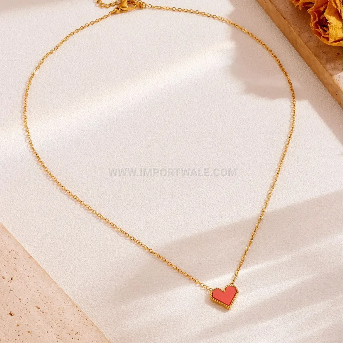 French Style Shell Heart Gold Plated Titanium Jewelry
