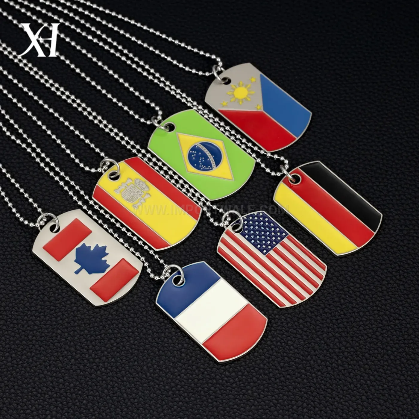 Stainless Steel American Flag Dog Tag Hip Hop Pendant