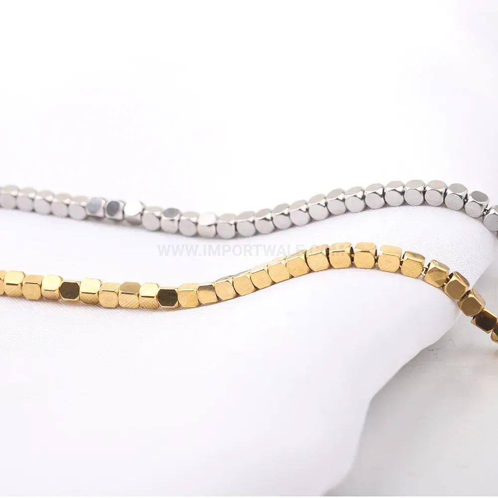 Polished Square Link Stainless Steel Chain Bracelet