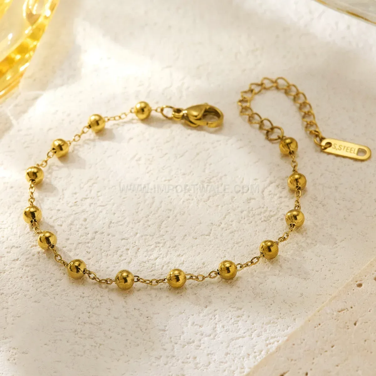 Minimalist Stainless Steel Bead Chain Bracelet