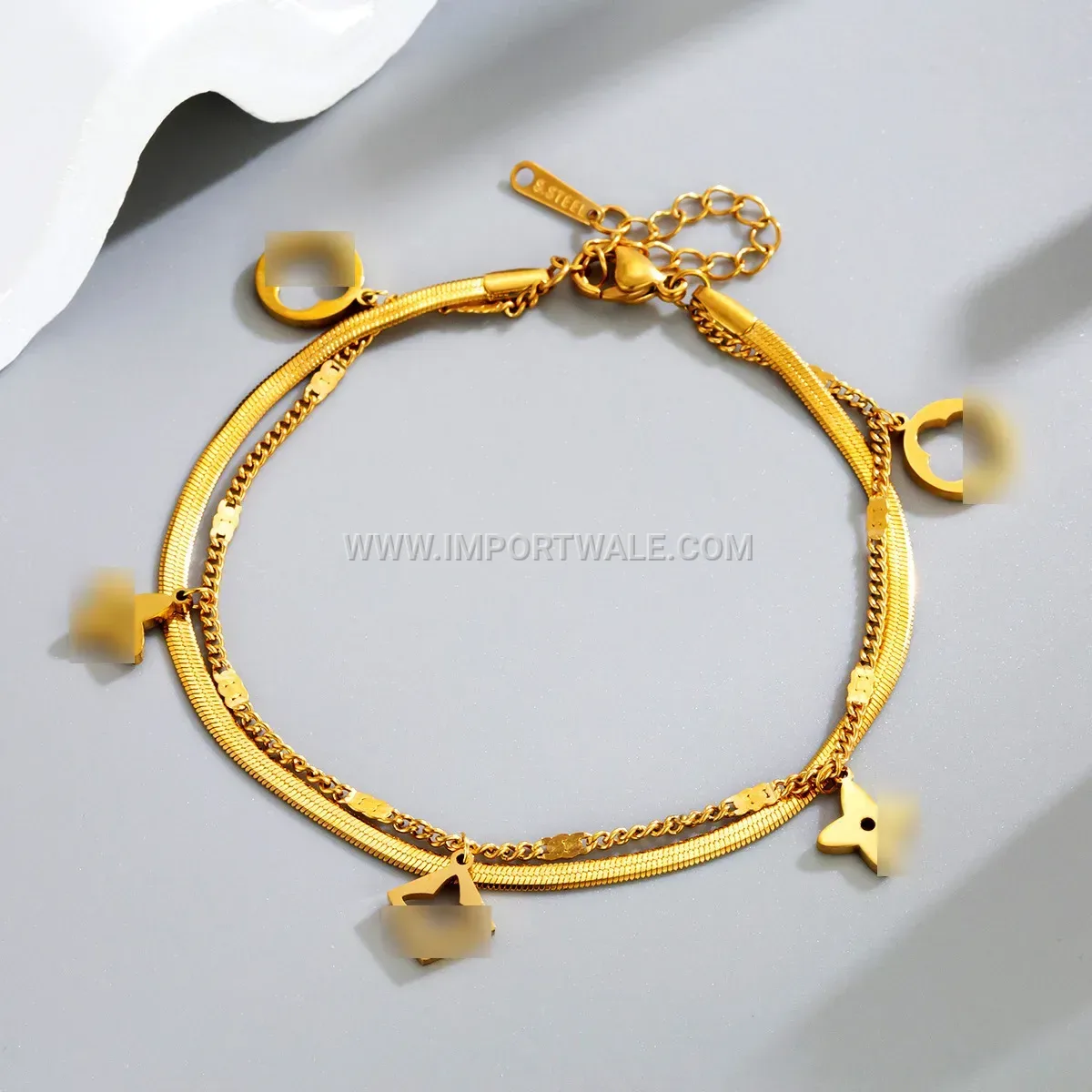 Elegance Four Leaf Clover Anti Tarnish Premium Anklet