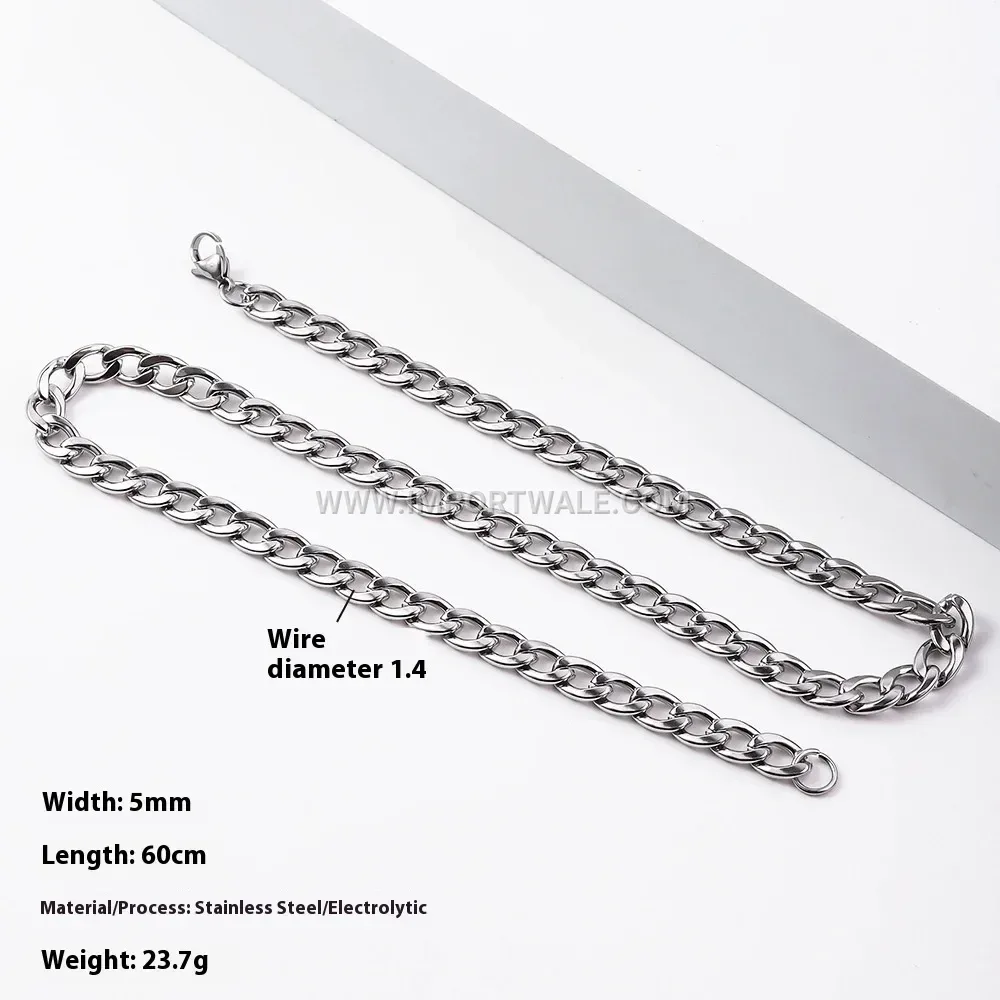 Gold Plated Stainless Steel Cuban Link Chain Necklace