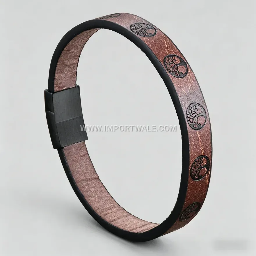 Tree Of Life Braided Leather Cord Bracelet