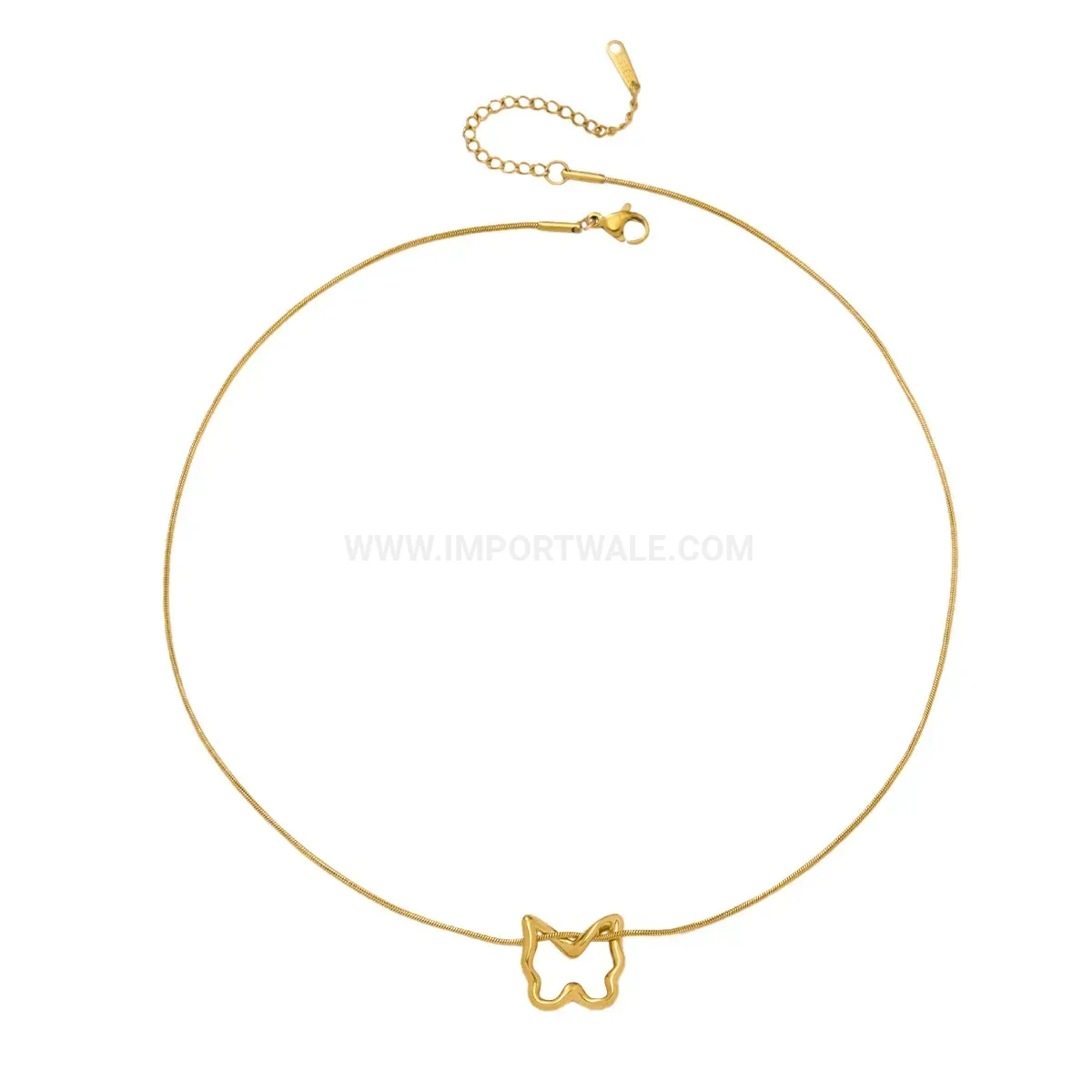 Delicate Stainless Steel Cutout Butterfly Pendant Necklace