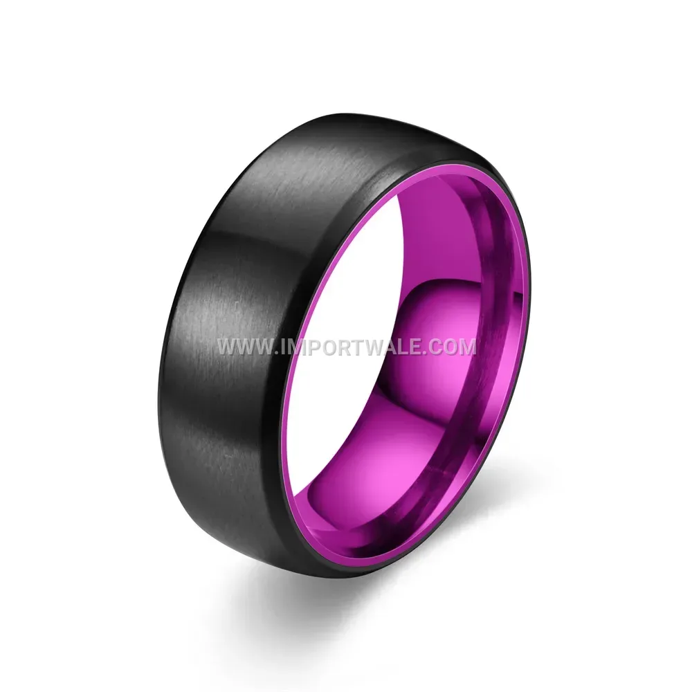 Matte Two-Tone Stainless Steel Band Ring