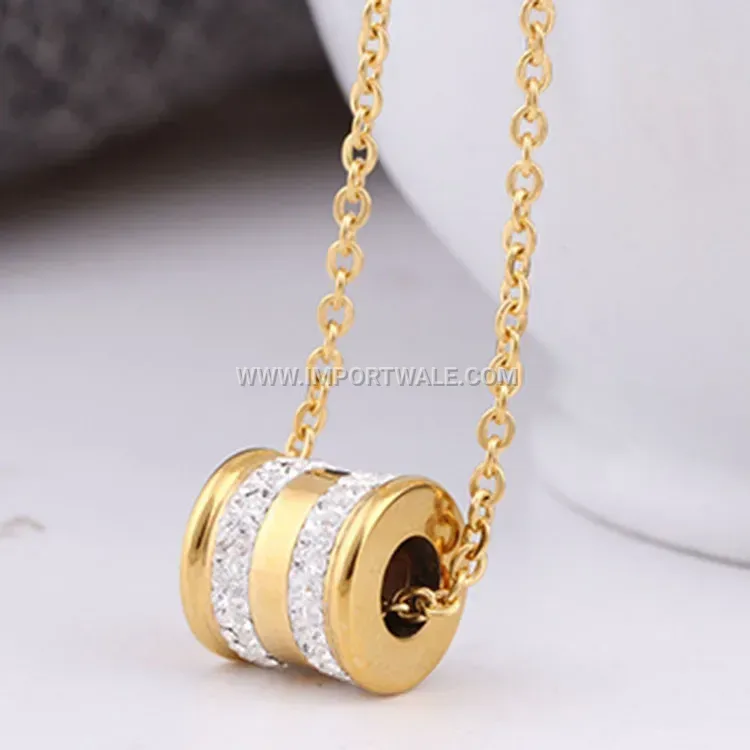 Double Row Rhinestone Teardrop Titanium Steel Collar Necklace