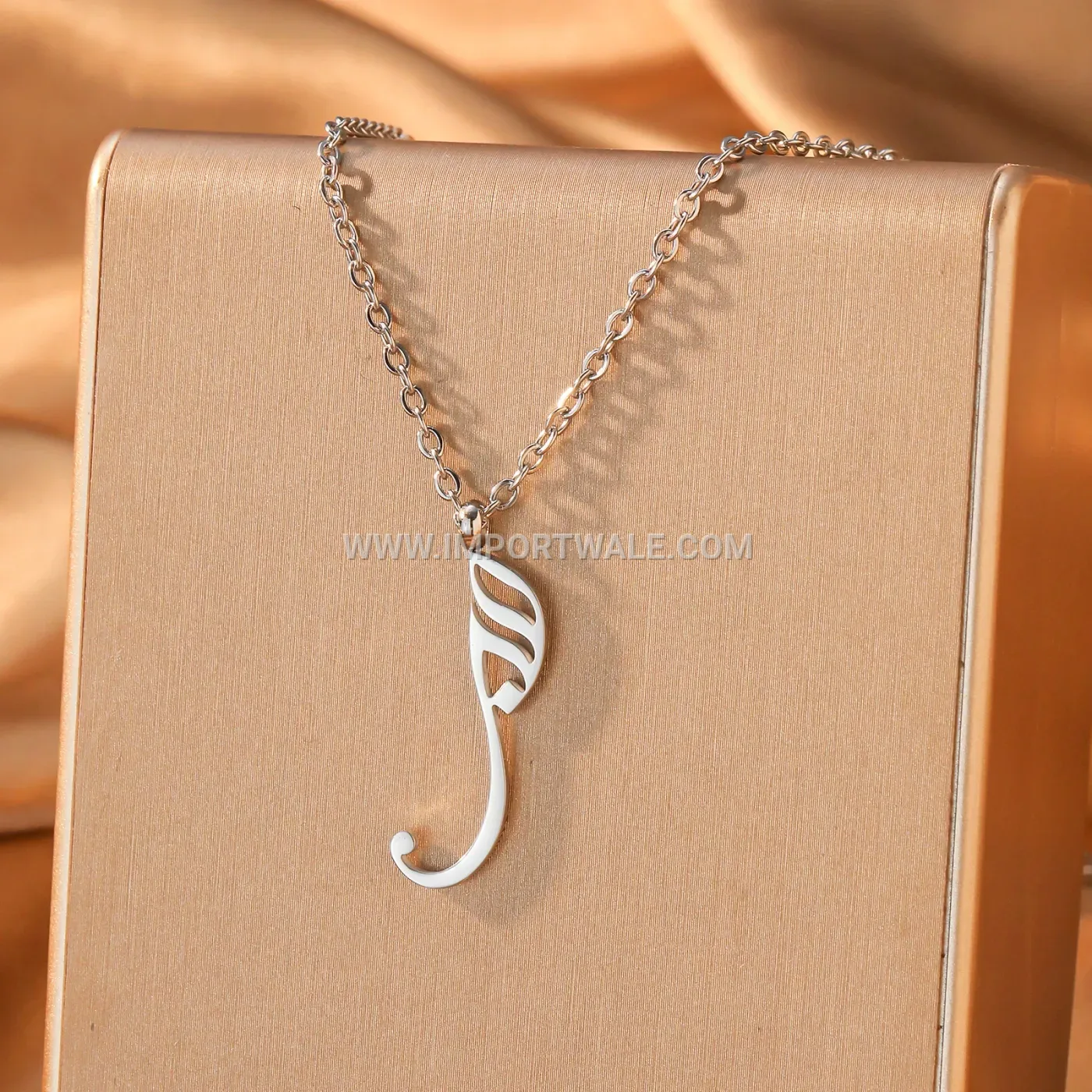 Minimalist Stainless Steel Vertical Allah Calligraphy Script Pendant Necklace