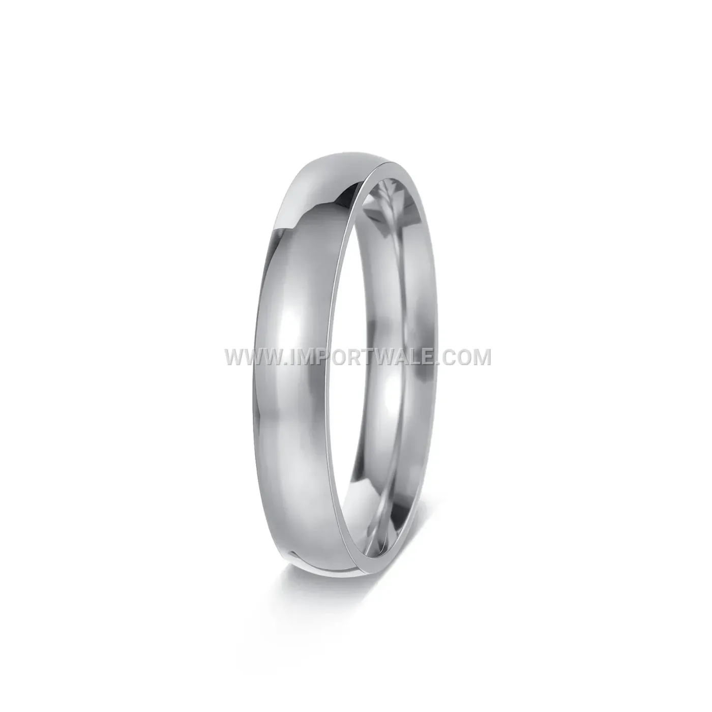 Polished Curved Stainless Steel Band Ring
