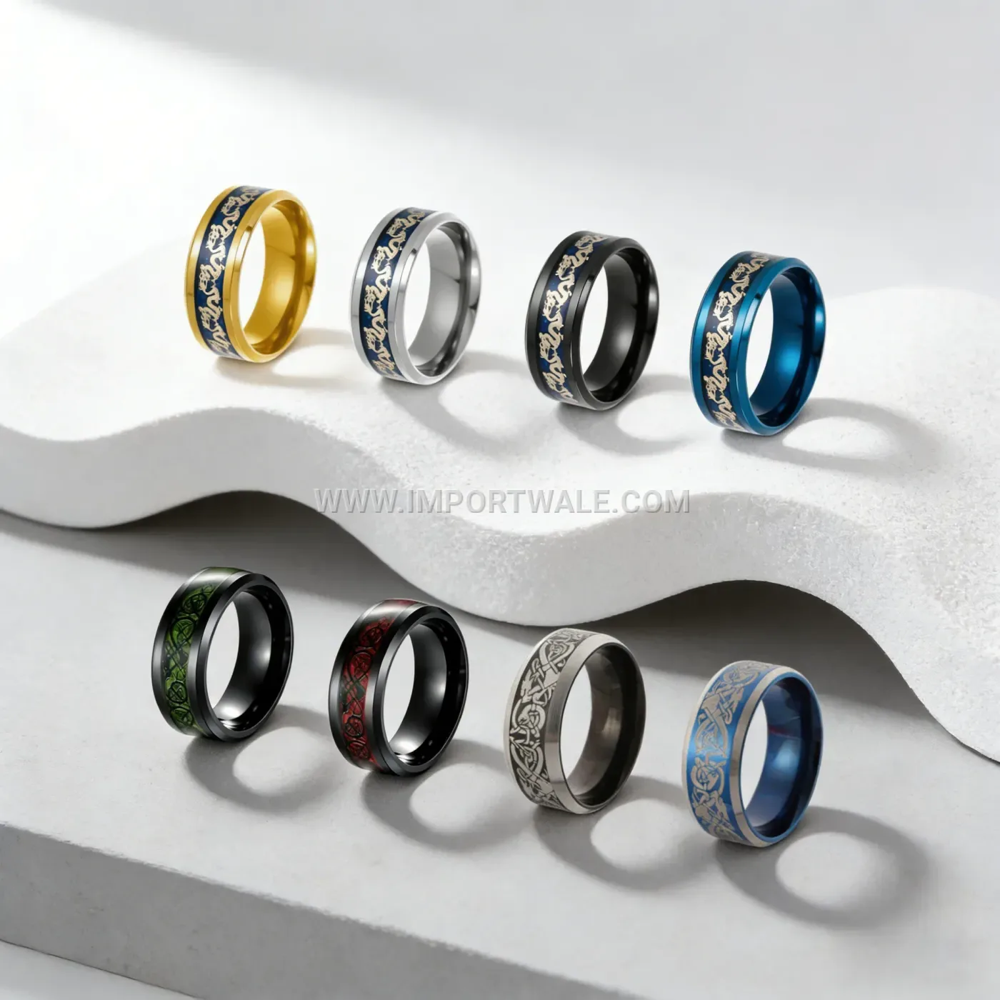 Polished Electroplated Stainless Steel Plain Plain Band Ring
