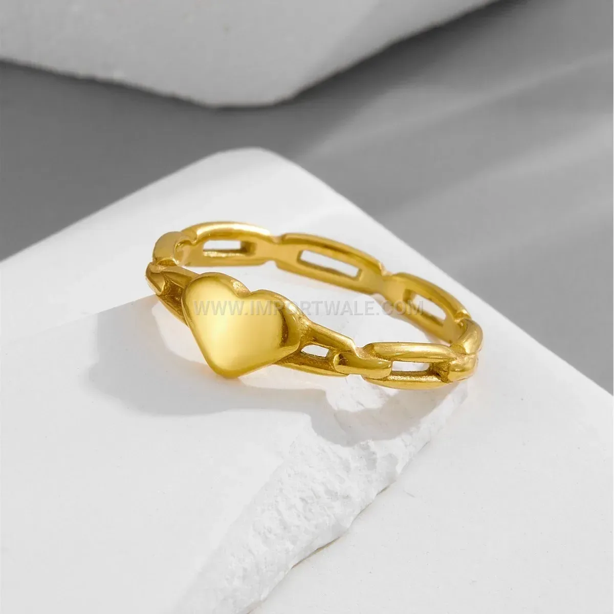 Hollow Heart Titanium Steel Cutout Ring for Women