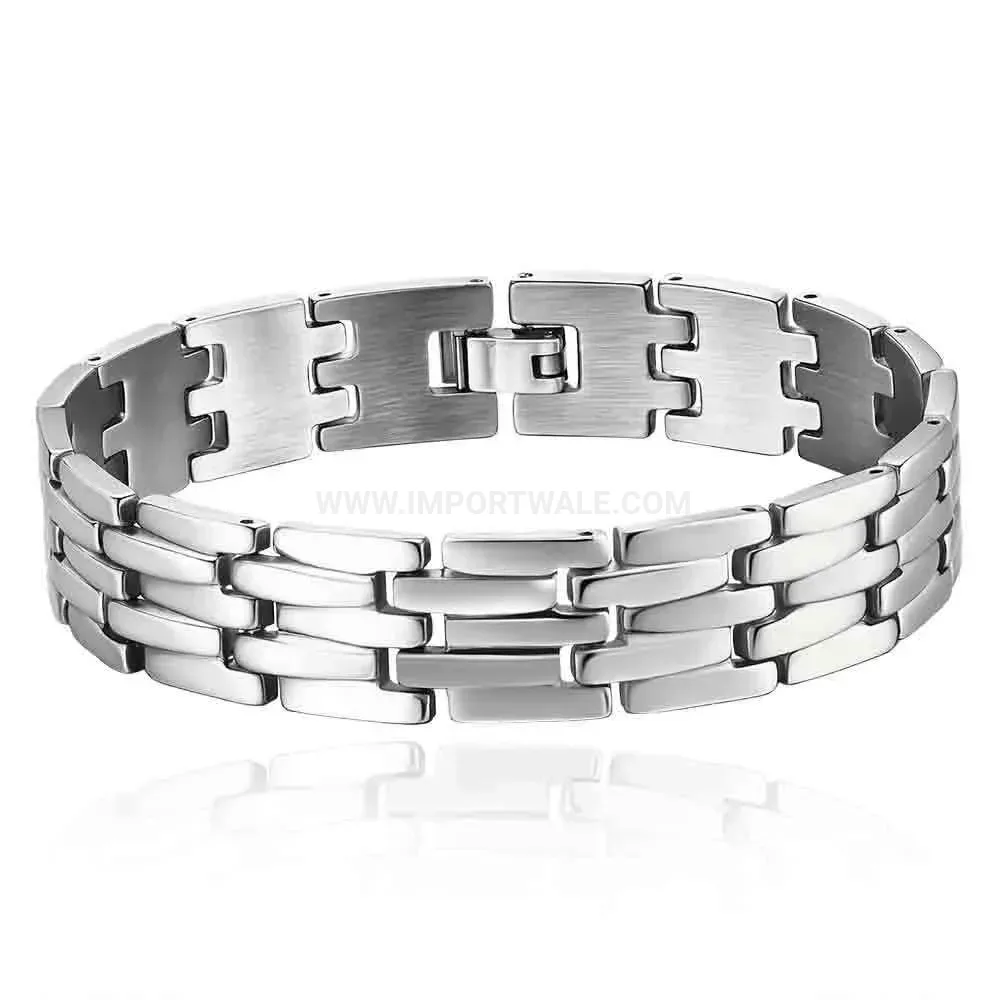 Bold 19mm Smooth Polished Stainless Steel Watch Band Bracelet
