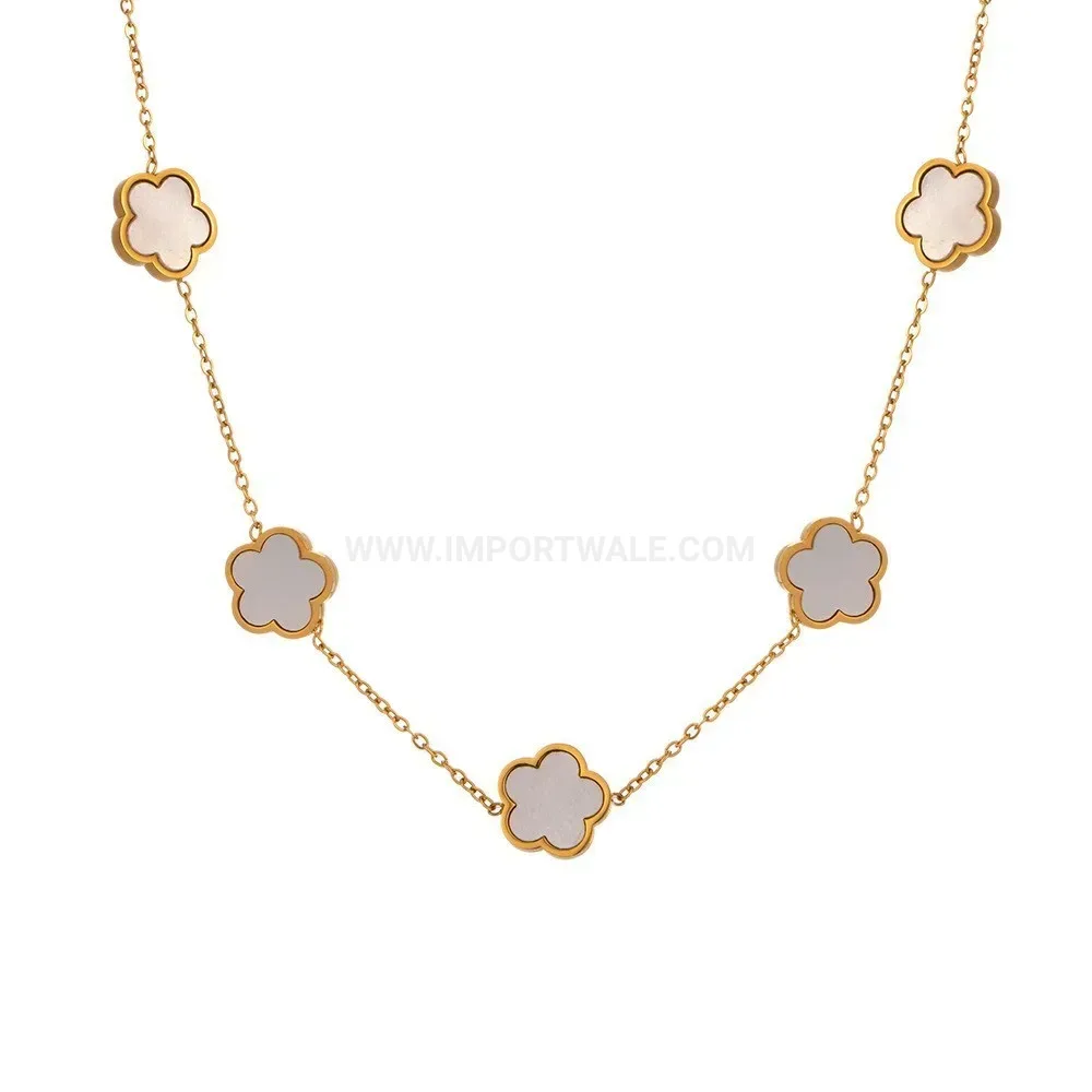 Five-Petal Shell Charm Titanium Steel Jewelry Set