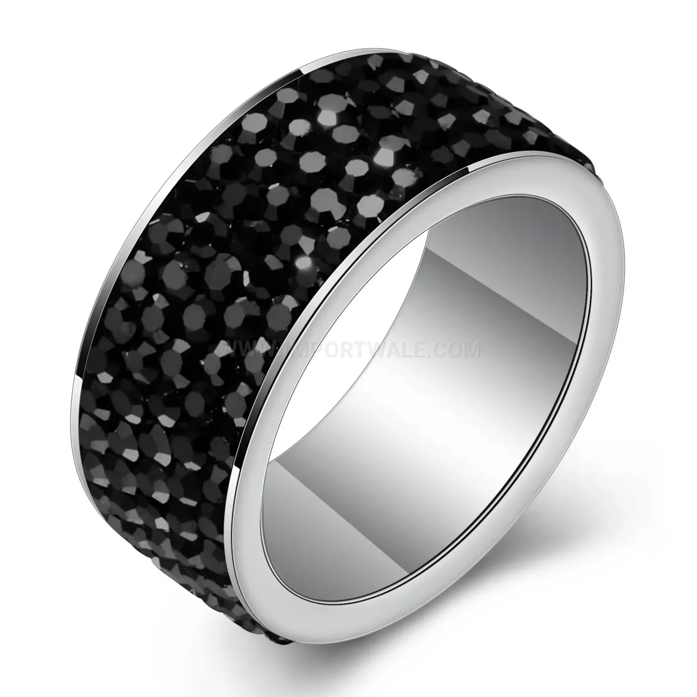 Five Row Rhinestone Stainless Steel Statement Ring