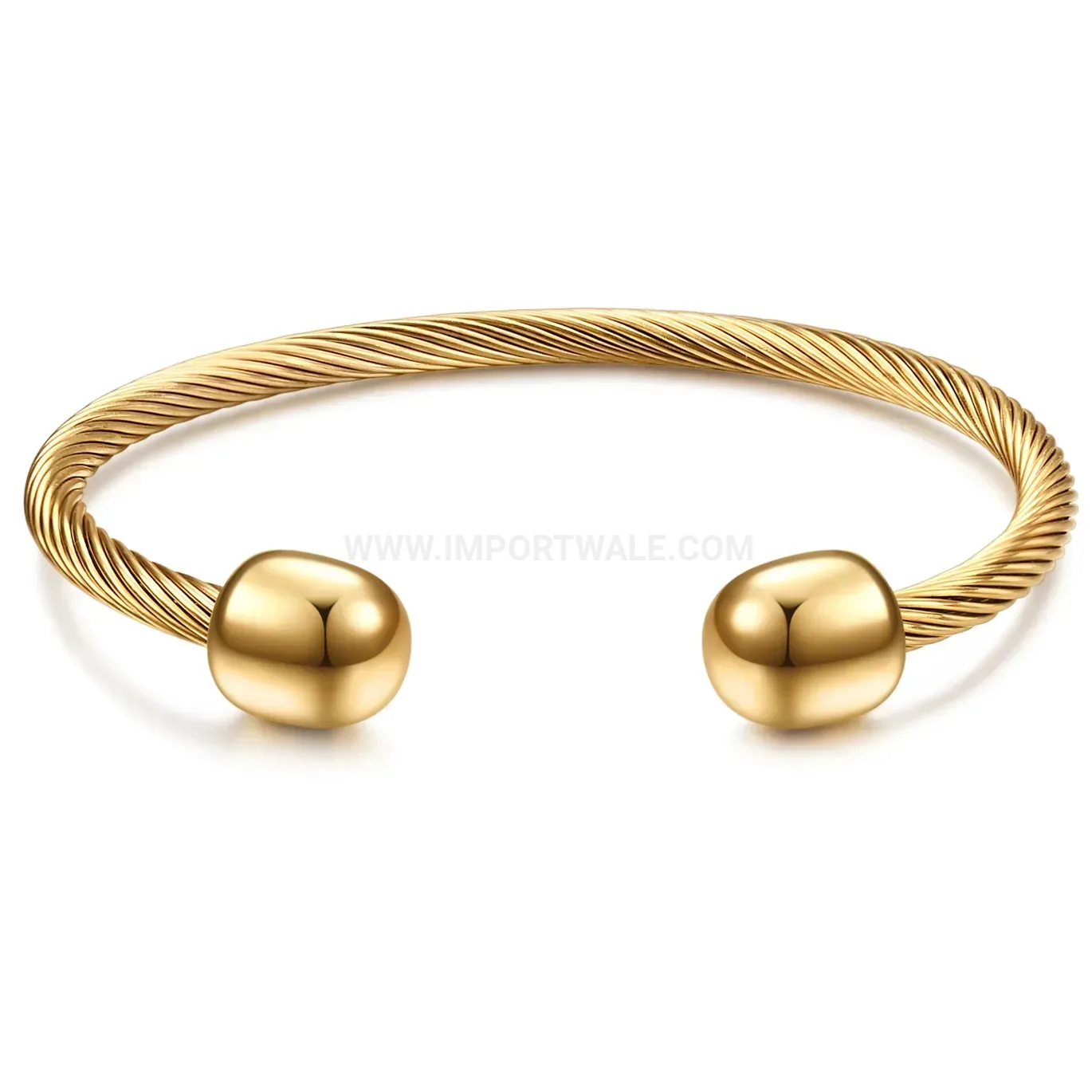 Bold Vintage Style Stainless Steel Cable Open C Shaped Bangle