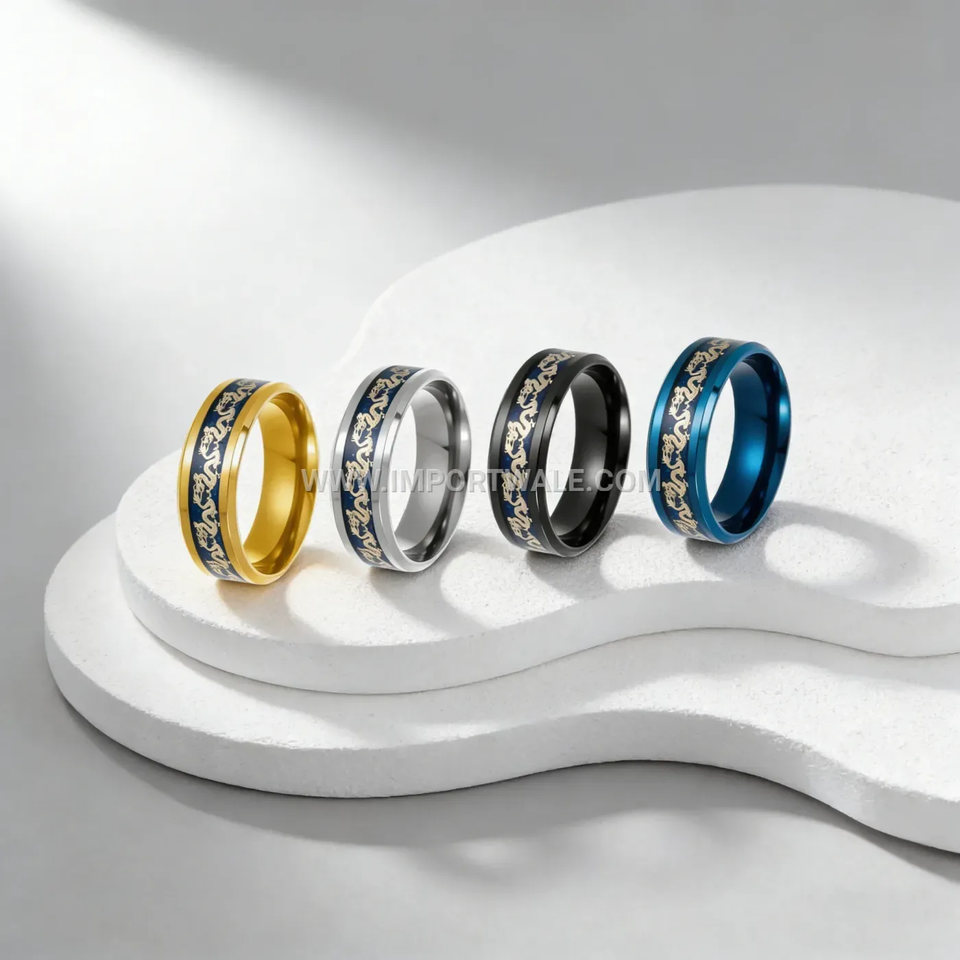 Polished Electroplated Stainless Steel Plain Plain Band Ring