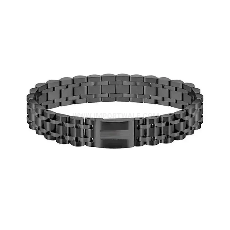 Elegant Geometric Stainless Steel Bio Magnetic Link Bracelet