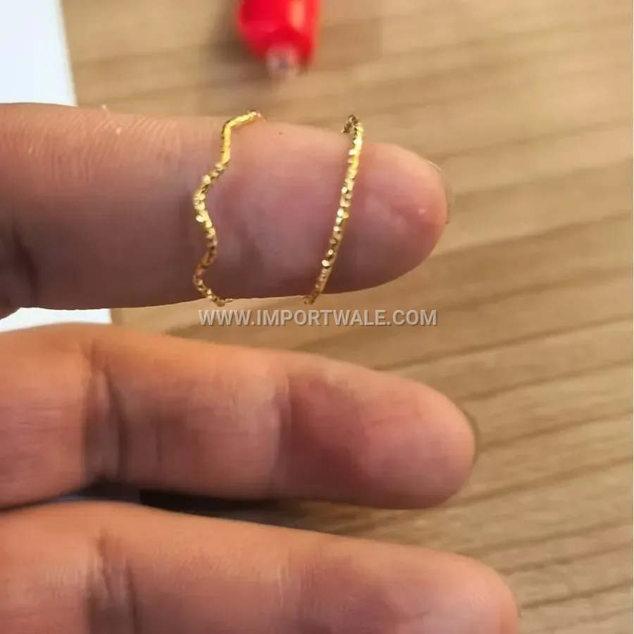 Polished Stainless Steel Wavy Patterned Band Ring