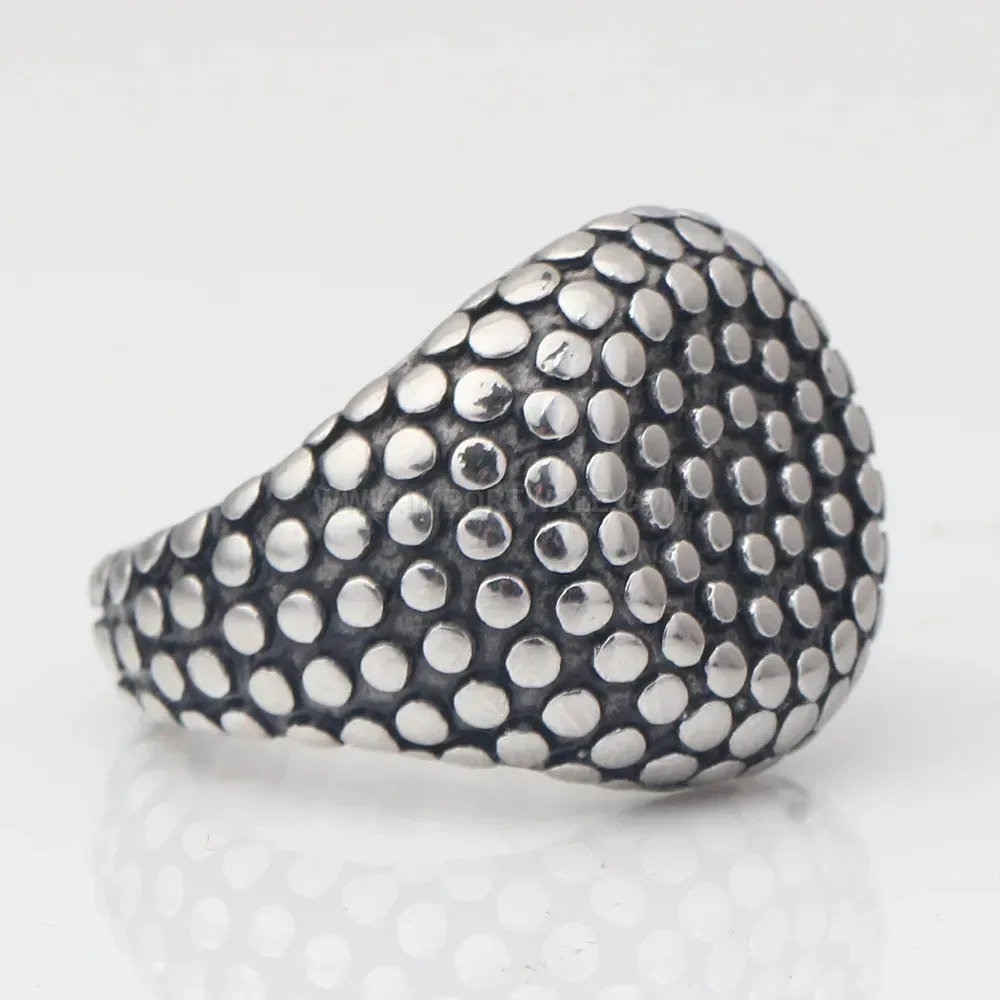 Trendy Cast Stainless Steel Studded Punk Band Ring