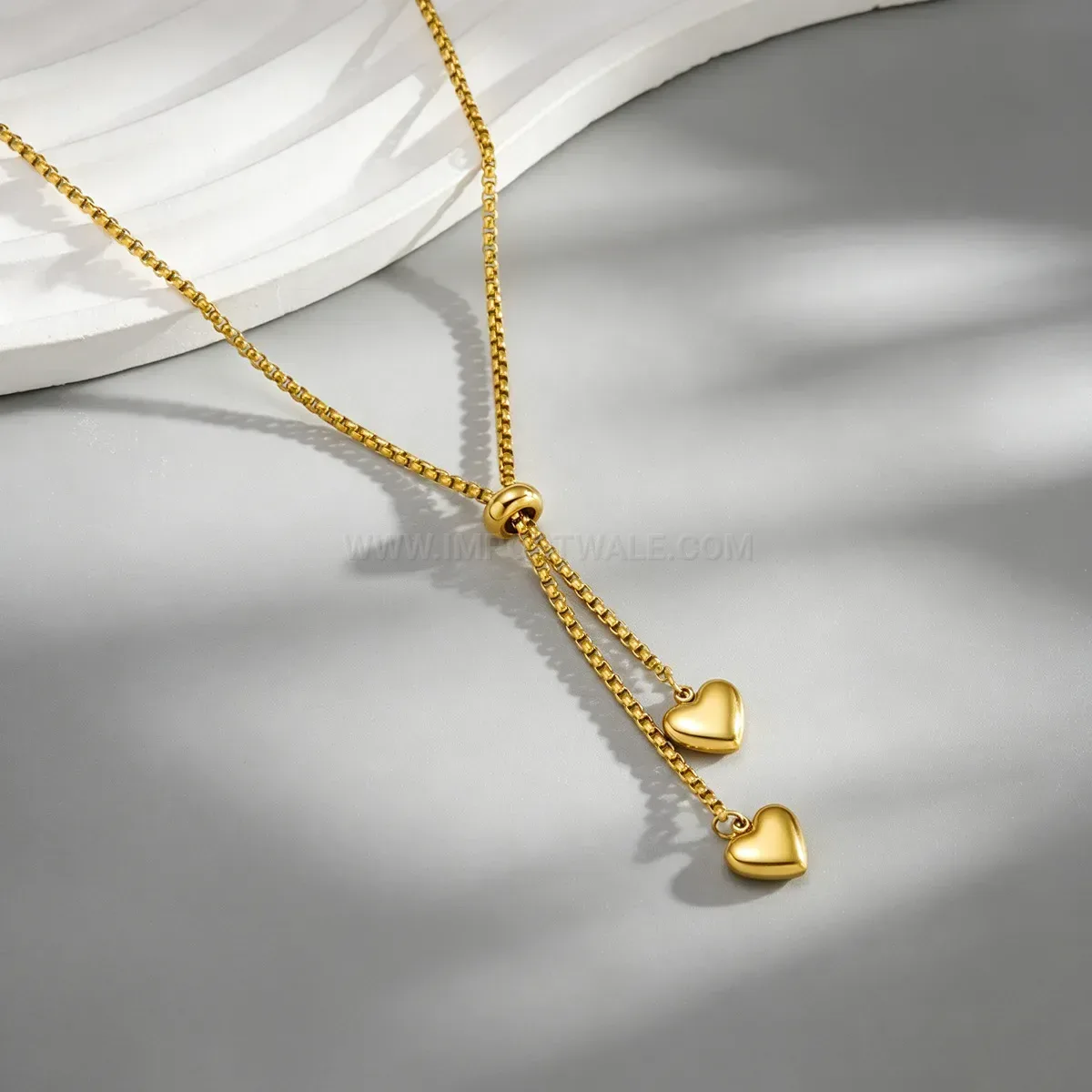 Modern Minimalist Stainless Steel Heart Pendant Adjustable Necklace
