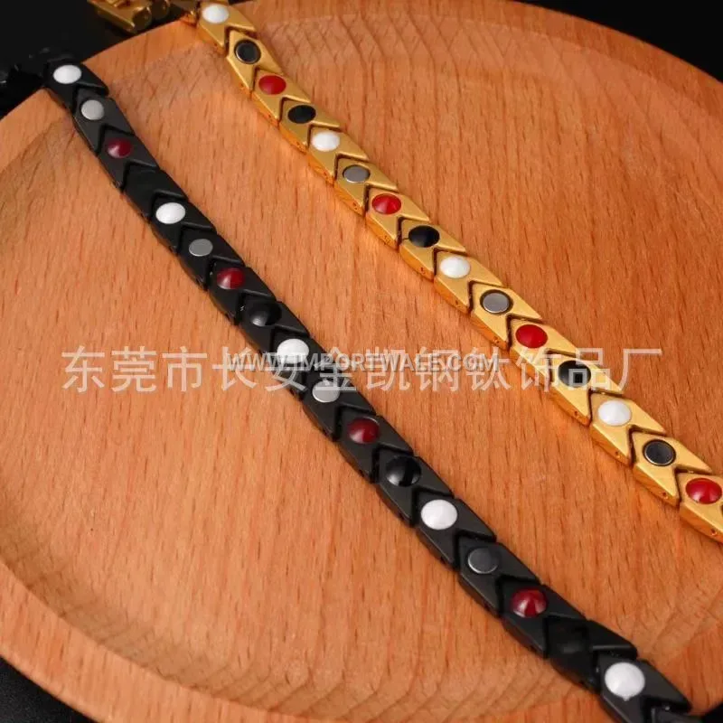 Geometric Line Stainless Steel Magnetic Therapy Bracelet