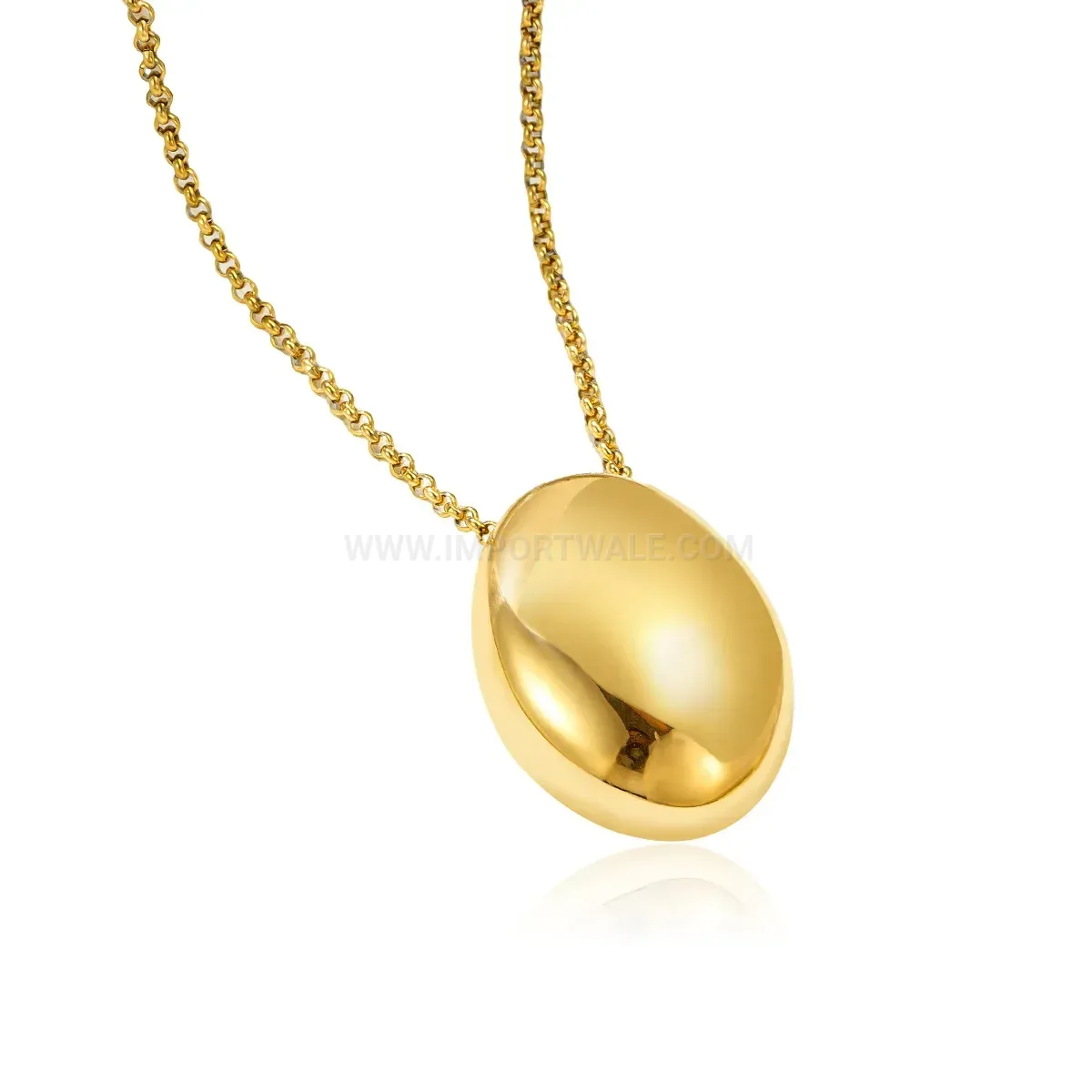 Stylish Minimalist Geometric Teardrop Long Titanium Steel Pendant Necklace