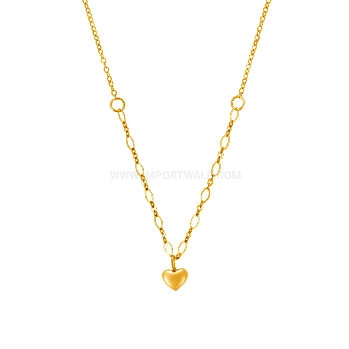 Classic Irregular Heart Stainless Steel Vacuum Plated Chain Necklace