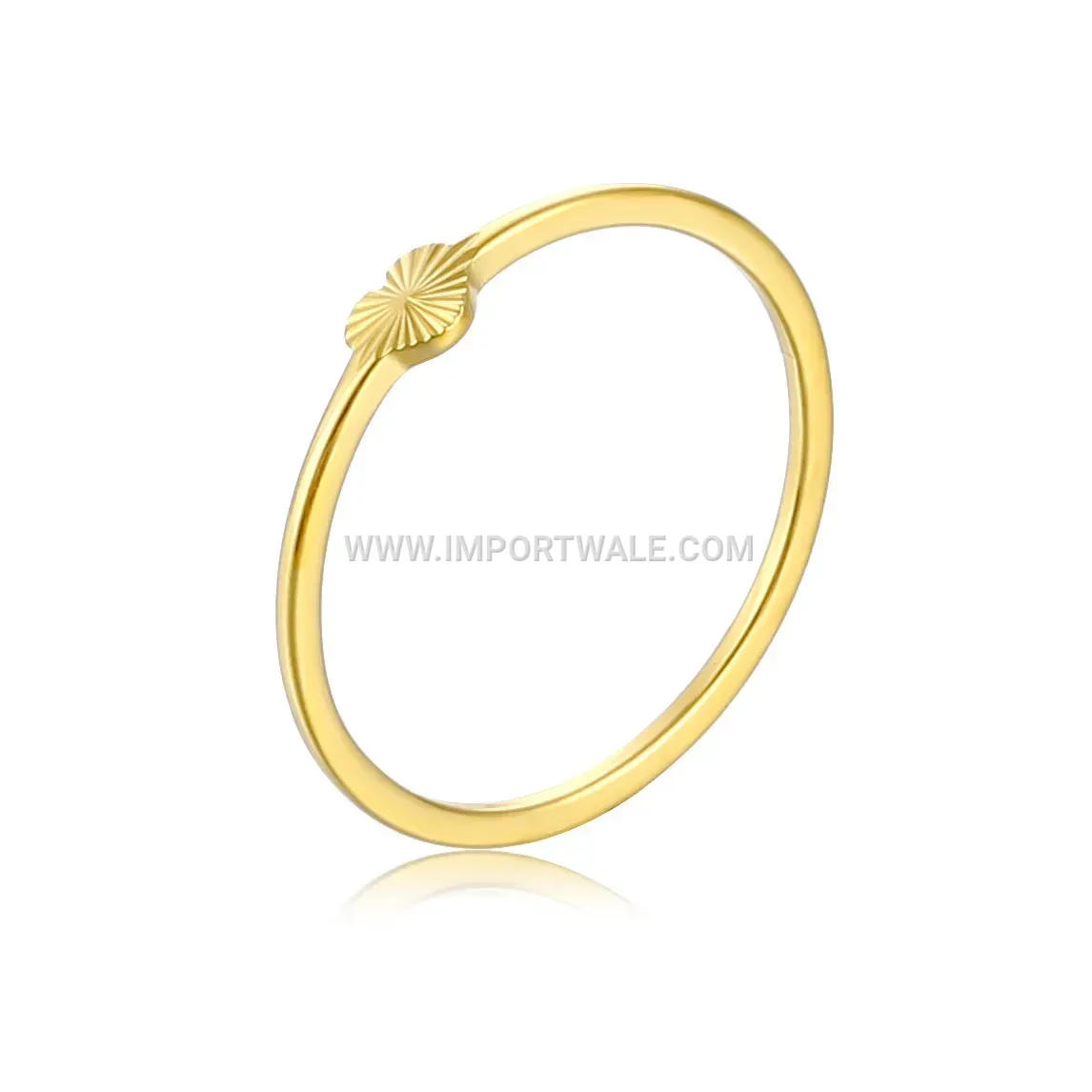 Heart Engraved Minimalist 18K Gold Plated Stainless Steel Ring