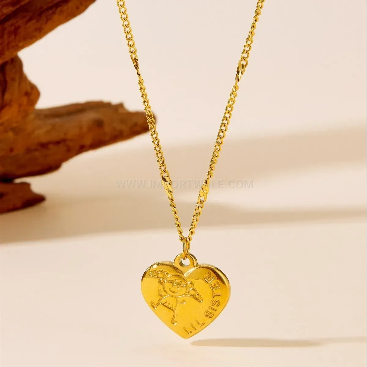 Designer Titanium Steel Heart Pendant Clavicle Necklace