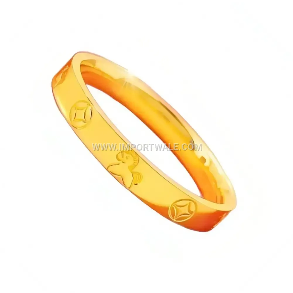 Gold Plated Stainless Steel Horse Motif Band