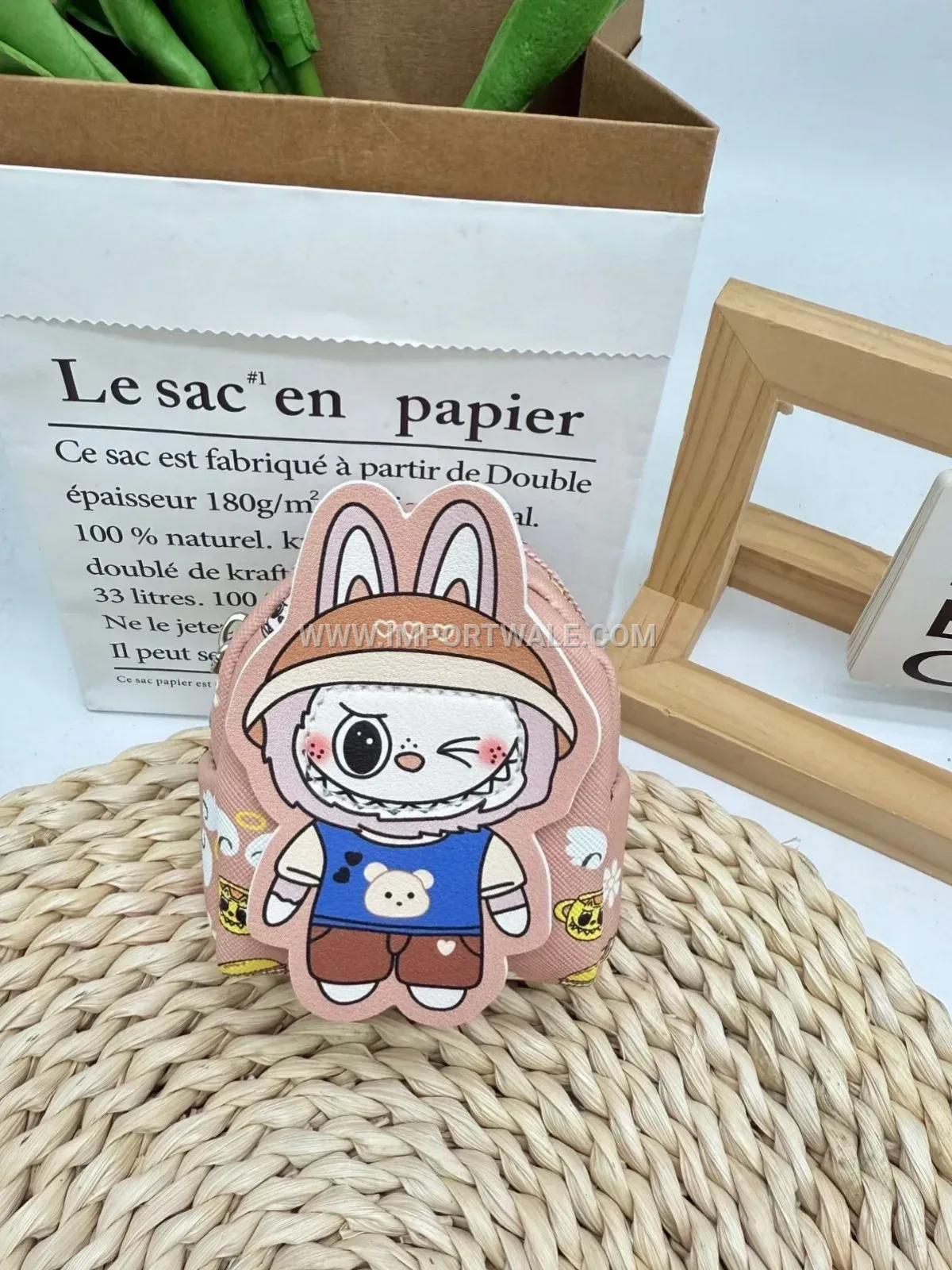 Playful Cartoon Backpack Mini Pouch Charm