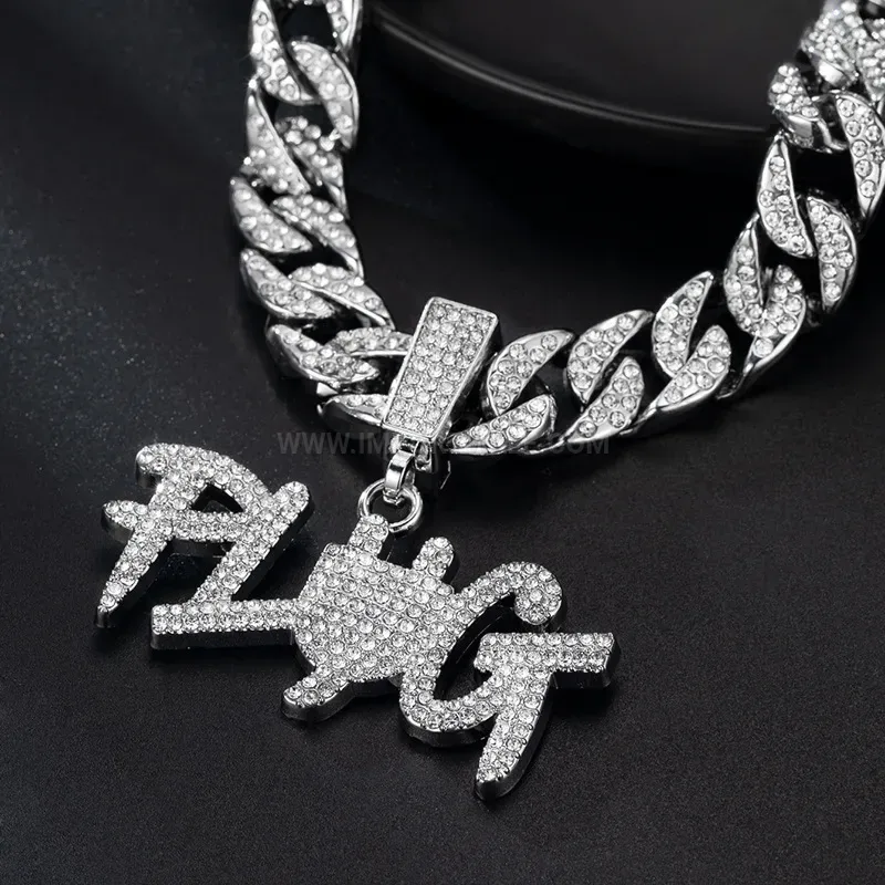 Iced Out Plug Motif Alloy Hip Hop Pendant