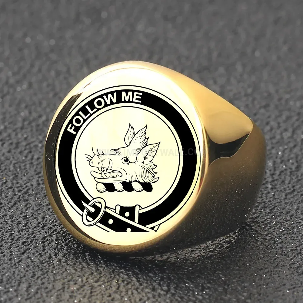 Fashion Vintage Engraved Follow Me Stainless Steel Band Ring