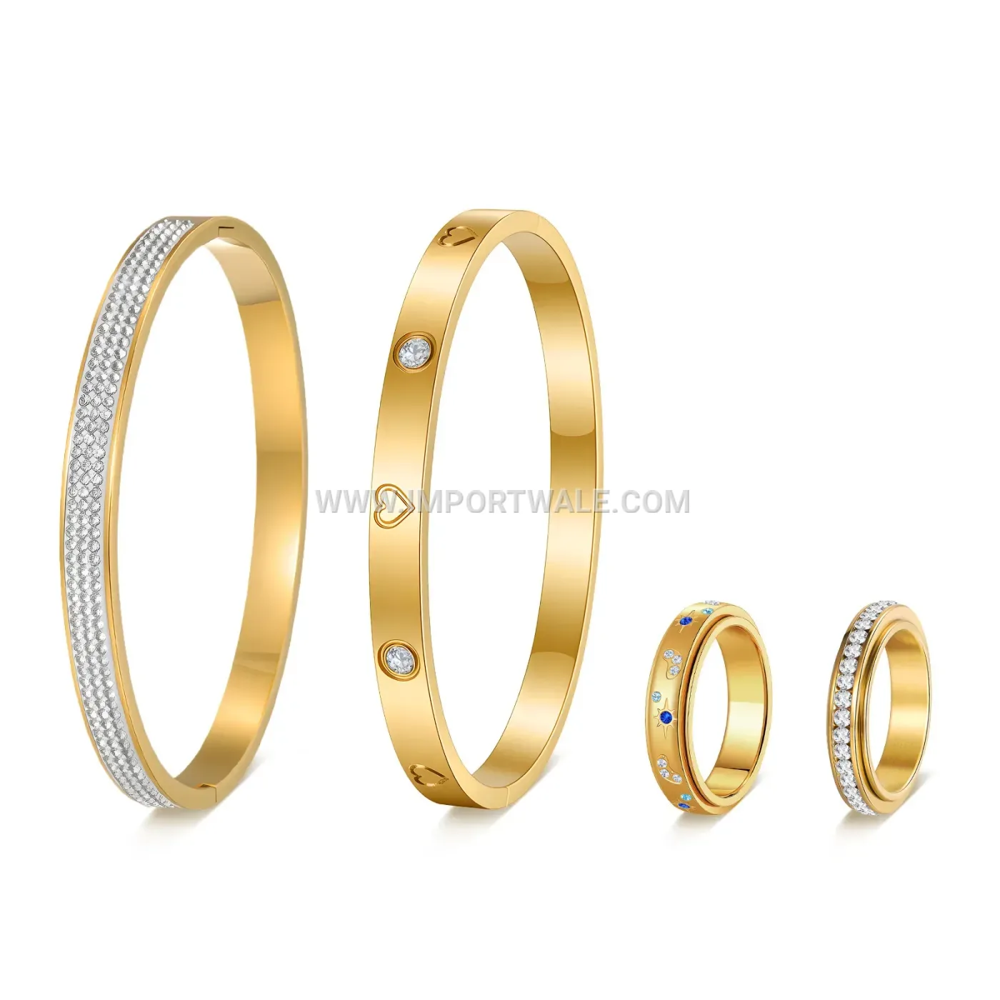 Pave Crystal Stainless Steel Jewelry Set