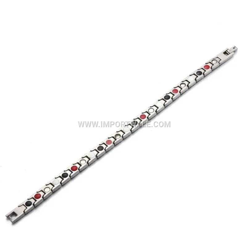 Minimalist Geometric Titanium Steel Magnetic Energy Chain Bracelet