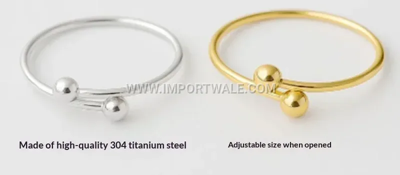 Open Adjustable 18K Gold Plated Stainless Steel Band