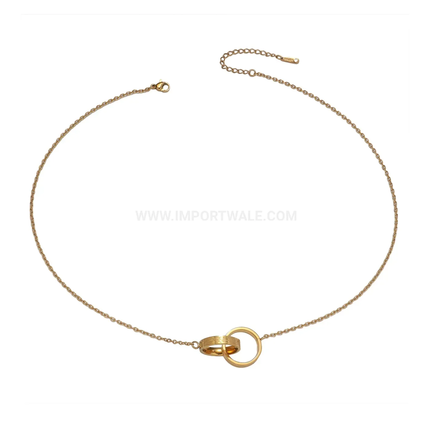 Modern 18K Gold Plated Stainless Steel Arabic Script Pendant Necklace