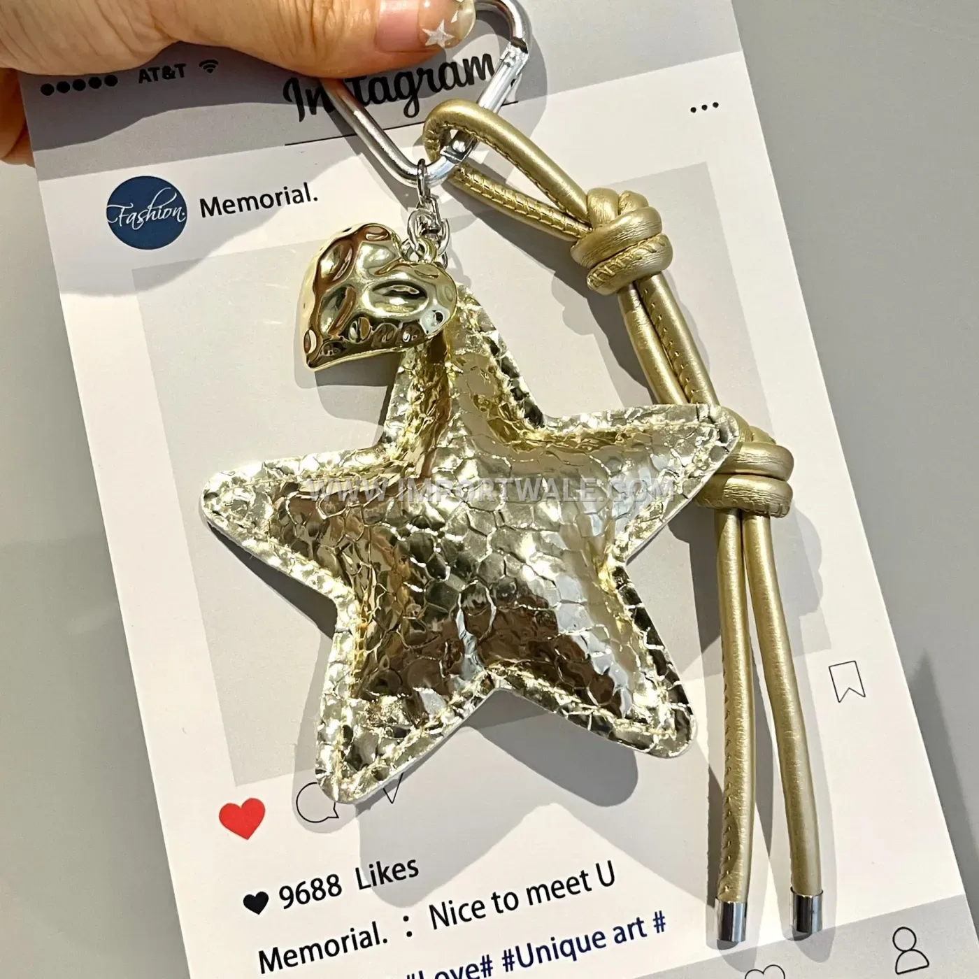 Handmade Metallic Star Creative Key chains Resin Bag Pendant Keychain
