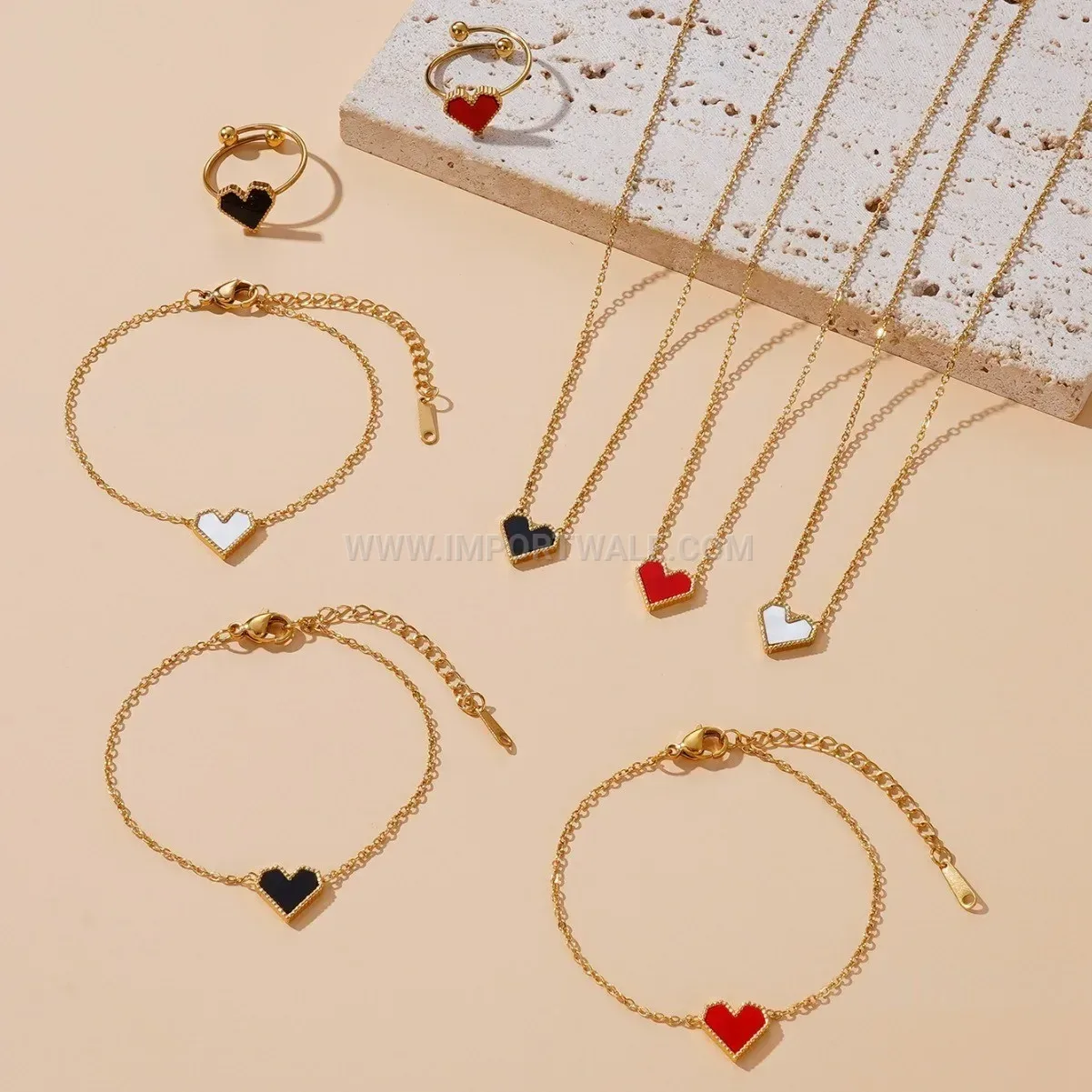 French Style Shell Heart Gold Plated Titanium Jewelry