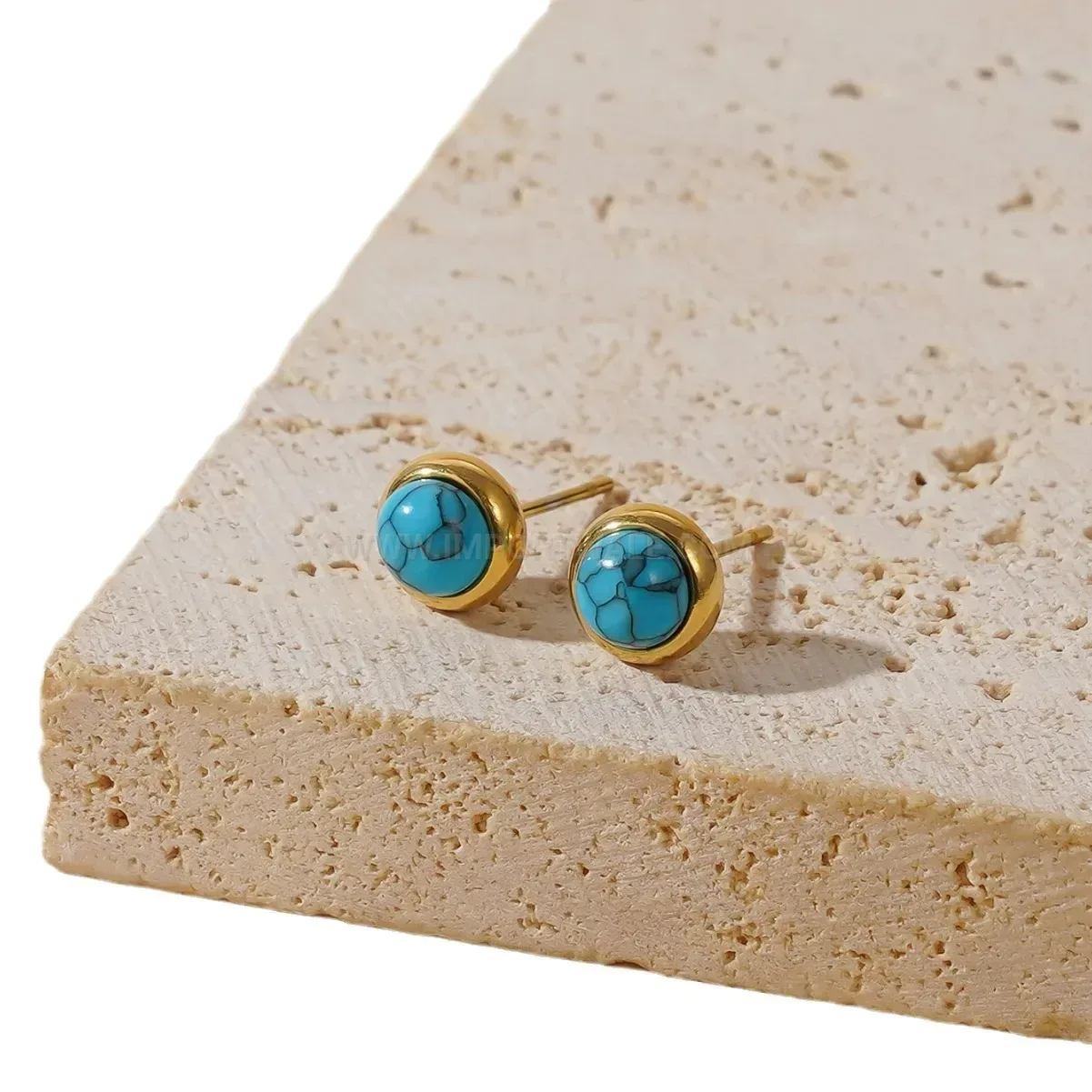 Sweet Turquoise Pearl Titanium Steel Jewelry Set