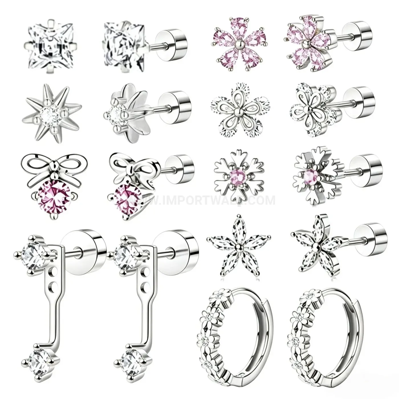 Bold Minimalist Stainless Steel Chain Cartilage Piercing Earring Set