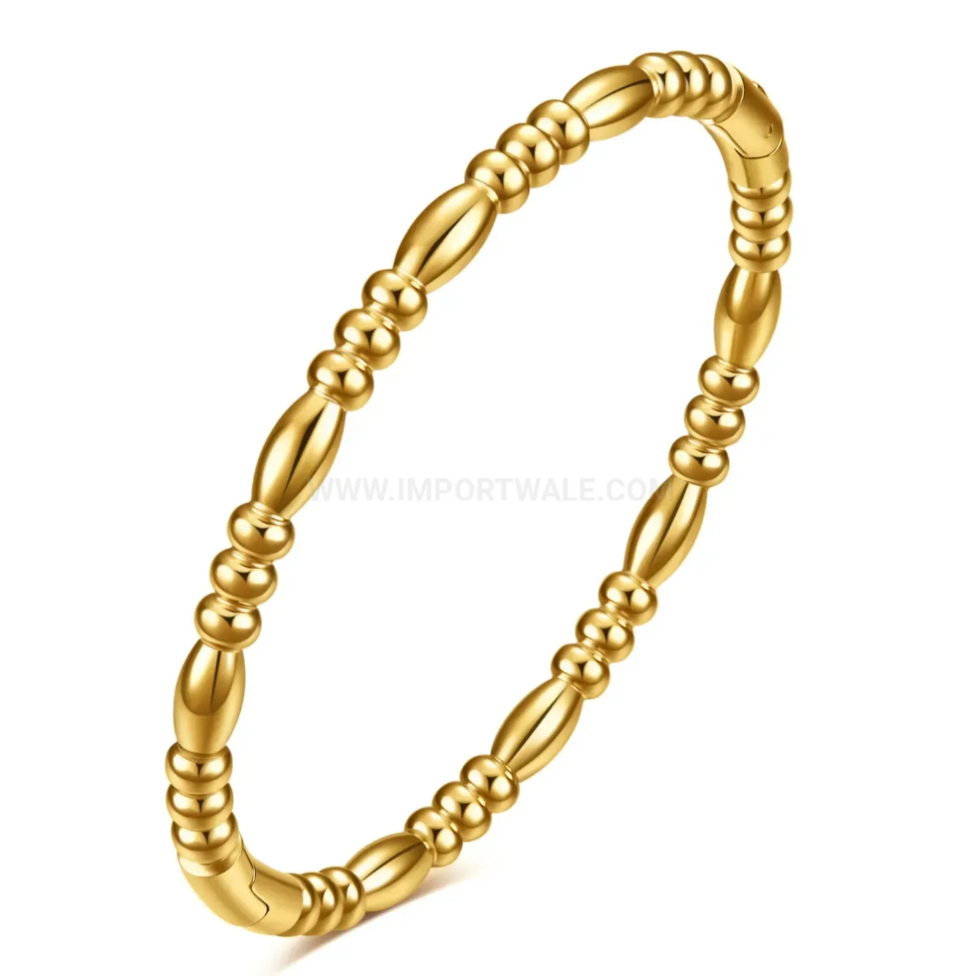 Classic Sleek Bamboo Joint Design Stainless Steel Bangle Bracelet