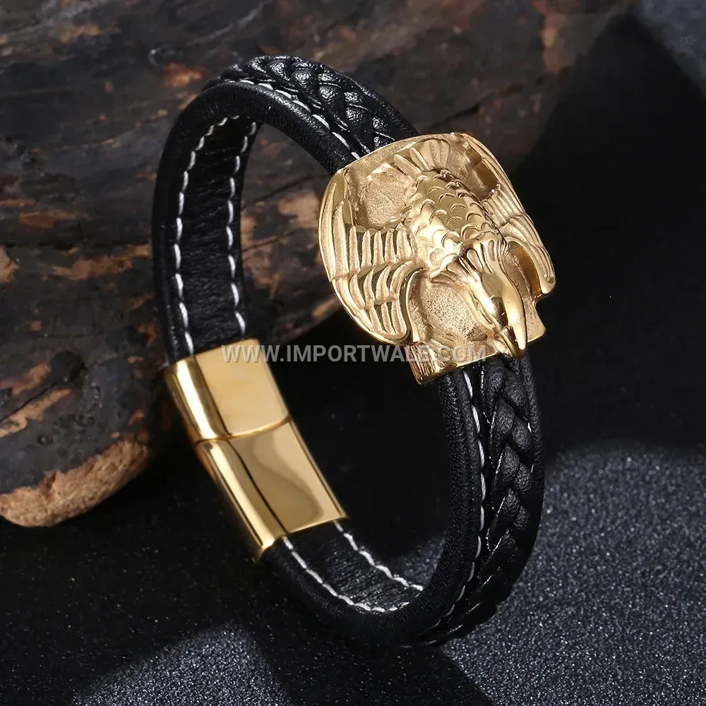 Stainless Steel Bullet Zircon Magnetic Link Bracelet