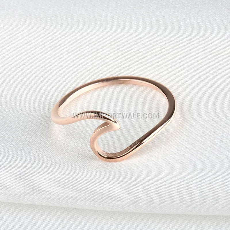 Stainless Steel Scalloped Faceted Wave Ring