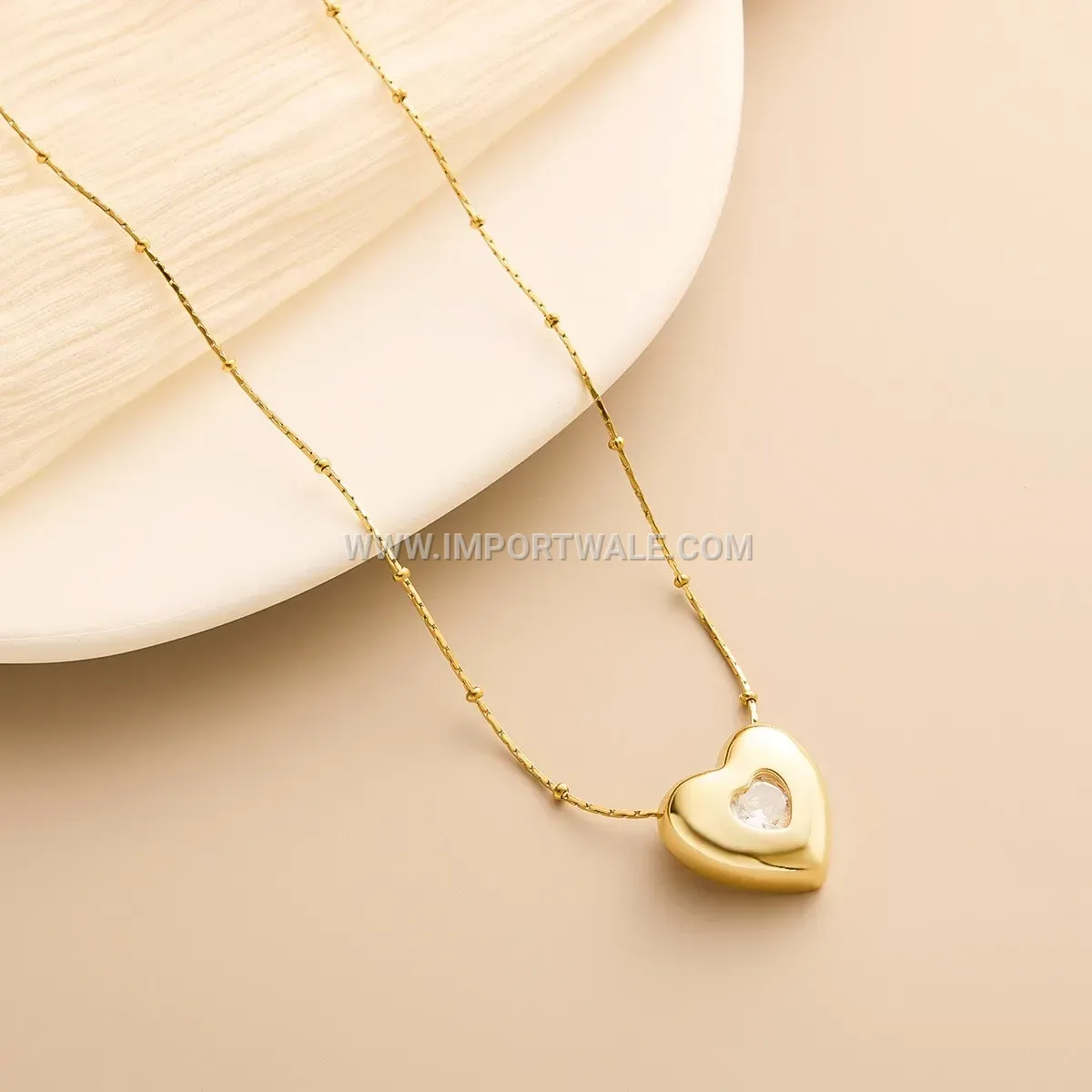 Heart Pendant Link Chain Stainless Steel Necklace